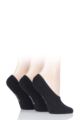 Ladies 3 Pair Pringle Cotton Shoe Liner Socks - Black
