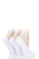 Ladies 3 Pair Pringle Cotton Shoe Liner Socks - White