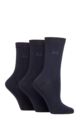 Ladies 3 Pair Pringle Patterned Cotton and Recycled Polyester Socks - Navy