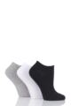 Ladies 3 Pair Pringle Plain and Patterned Cotton Trainer Socks - Assorted