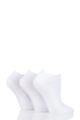 Ladies 3 Pair Pringle Plain and Patterned Cotton Trainer Socks - White