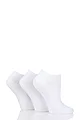 Women's 3 Pair Pringle Plain and Patterned Cotton Trainer Socks - White