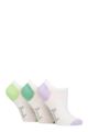 Ladies 3 Pair Pringle Plain and Patterned Cotton Trainer Socks - Mini Dots White / Lilac