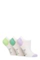 Ladies 3 Pair Pringle Plain and Patterned Cotton Trainer Socks - Mini Dots White / Lilac