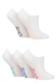 Ladies 5 Pair Pringle Plain Cotton Trainer Socks - White