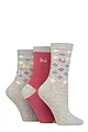 Women's 3 Pair Pringle Patterned Cotton and Recycled Polyester Socks - Scatter Diamond Light Grey