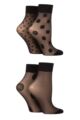 Ladies 4 Pair Pringle Spotted Pop Socks - Black