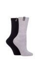 Ladies 2 Pair Pringle Cushioned Cotton Boot Socks - Navy / Lilac