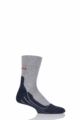 Mens 1 Pair Falke RU4 Cool Volume Ergonomic Cushioned Crew Running Socks - Grey