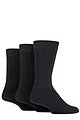Mens 3 Pair Farah Plain Comfort Cuff Socks - Black