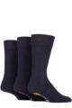 Mens 3 Pair Farah Plain Comfort Cuff Socks - Navy