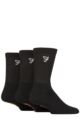 Mens 3 Pair Farah Classic Leisure Sports Socks - Black