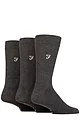 Mens 3 Pair Farah Classic Plain Bamboo and Patterned Socks - Charcoal  /  Grey Plain