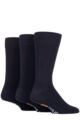 Mens 3 Pair Farah Classic Plain Bamboo and Patterned Socks - Navy Plain