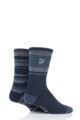 Mens 2 Pair Farah Brushed Inner Boot Socks - Navy  /  Blue  /  Grey