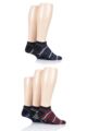 Mens 5 Pair Farah Bamboo Trainer Socks - Black Stripe