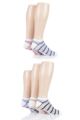 Mens 5 Pair Farah Bamboo Trainer Socks - White Stripe