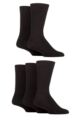 Mens 5 Pair Farah Classic Plain Bamboo Socks - Black