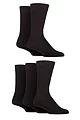 Mens 5 Pair Farah Classic Plain Bamboo Socks - Black