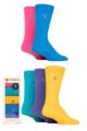 Mens 5 Pair Farah Colourburst Gift Boxed Plain Socks - Brights