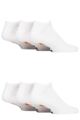 Mens 6 Pair Farah Plain, Patterned and Striped Trainer Socks - Plain White