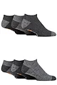 Mens 6 Pair Farah Plain, Patterned and Striped Trainer Socks - Heel & Toe Black / Charcoal