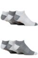 Mens 6 Pair Farah Plain, Patterned and Striped Trainer Socks - Heel & Toe White / Grey