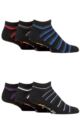 Mens 6 Pair Farah Plain, Patterned and Striped Trainer Socks - Stripe Black