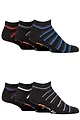 Mens 6 Pair Farah Plain, Patterned and Striped Trainer Socks - Stripe Black