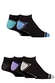 Mens 5 Pair Farah Striped Bamboo Trainer Socks - Black