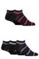 Mens 5 Pair Farah Striped Bamboo Trainer Socks - Black Stripe