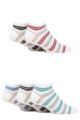 Mens 5 Pair Farah Striped Bamboo Trainer Socks - White Stripe