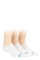 Mens 3 Pair Farah Bamboo No Show Socks - White