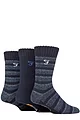Mens 3 Pair Farah Striped Cushioned Boot Socks - Navy / Blue