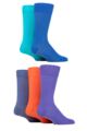 Mens 5 Pair Farah Classic Plain Bamboo Socks - Bright Colourburst