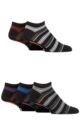 Mens 5 Pair Farah Striped Regenerated Cotton Trainer Socks - Black / Stripe
