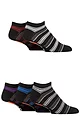 Mens 5 Pair Farah Striped Regenerated Cotton Trainer Socks - Black / Stripe