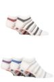 Mens 5 Pair Farah Striped Regenerated Cotton Trainer Socks - White / Stripe