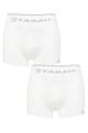 Mens 2 Pack Farah Seamless Trunks - White