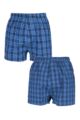 Mens 2 Pair Farah Woven Boxers - Navy