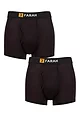 Mens 2 Pack Farah Classic Striped and Plain Bamboo Keyhole Trunks - Black