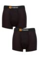 Mens 2 Pack Farah Classic Striped and Plain Bamboo Keyhole Trunks - Black