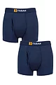 Mens 2 Pack Farah Classic Striped and Plain Bamboo Keyhole Trunks - Navy