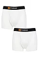 Mens 2 Pack Farah Classic Striped and Plain Bamboo Keyhole Trunks - White