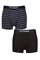 Mens 2 Pair Farah Plain and Stripe Bamboo Keyhole Trunks - Stripe Black / Purple