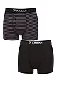 Mens 2 Pair Farah Plain and Stripe Bamboo Keyhole Trunks - Stripe Black / Charcoal