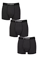 Mens 3 Pack Farah Sports Fitted Trunks - Black