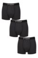 Mens 3 Pack Farah Sports Fitted Trunks - Black