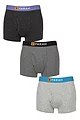 Mens 3 Pack Farah Cotton Keyhole Trunks - Charcoal / Mid Grey