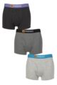 Mens 3 Pack Farah Cotton Keyhole Trunks - Charcoal / Mid Grey